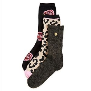 KATE SPADE Rose 3-Pack Sock Set NWT Assorted